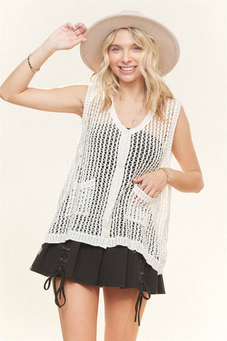 Button Down Crochet Vest