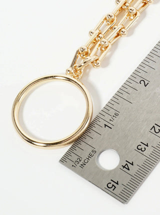 Circle Pendant w/ HardWear Chain Necklace
