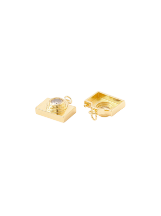 Gold Say Cheese Camera Charm