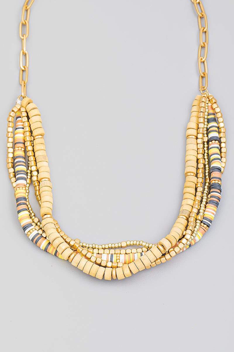Multi Strand Heishi Bead Necklace