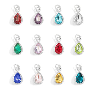 SS Teardrop Birthstone Charm