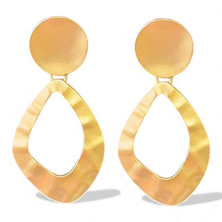 Gold Sculpted Hoop Statement Earrings