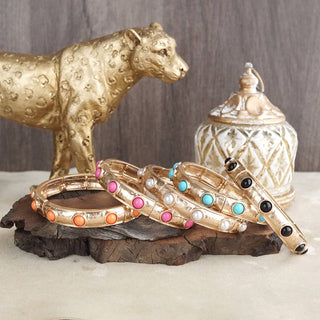Slim Cabochon Eternity Bangle