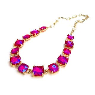 Cushion Cut Square Glass Crystal Necklace