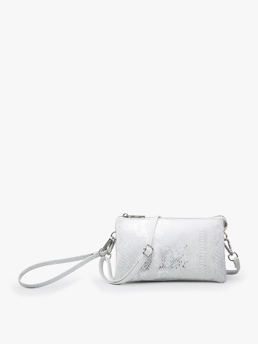 Riley Metallic Snake Print 3 Compartment Crossbody/Wristlet