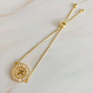 Mesmerized By The Cross Slide Gold Bracelet