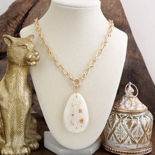 Acrylic Teardrop Charm Necklace