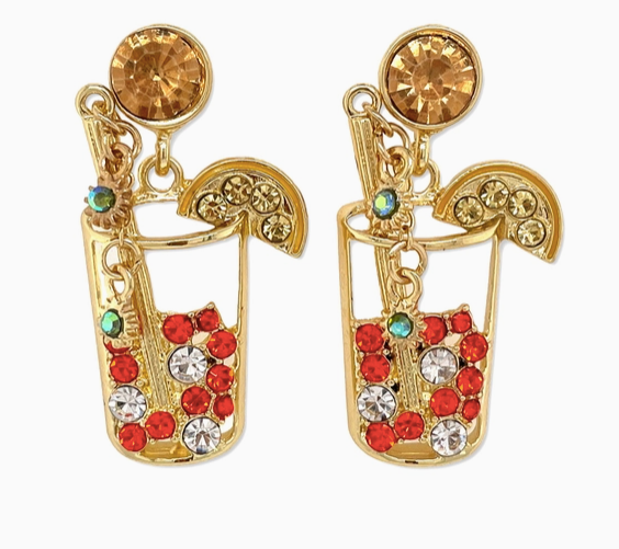 Sippy Drink Glass Earrings