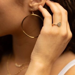 Pavé Circle Delicate Adjustable Ring
