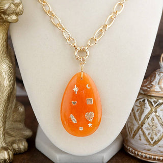 Acrylic Teardrop Charm Necklace