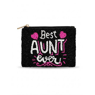 Best Aunt Ever Beaded Coin Pouch