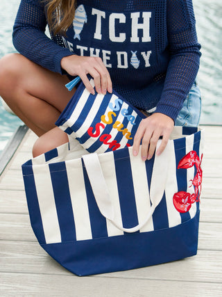 Lobster Striped Tote
