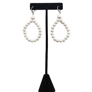 Coastal Pearl Hoop Statement Earrings