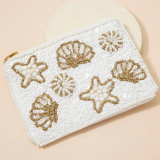 Starfish Clams And Sea Life Coin Purse