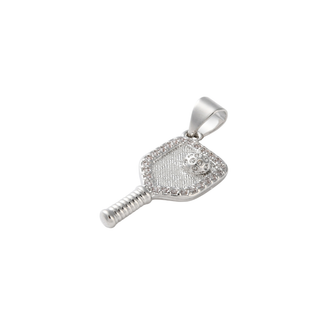 Silver Pickleball Charm