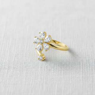 Four-Leaf Clover Adjustable Ring