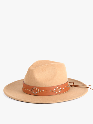 Glinda Grommet Trim Wide Brim Fedora