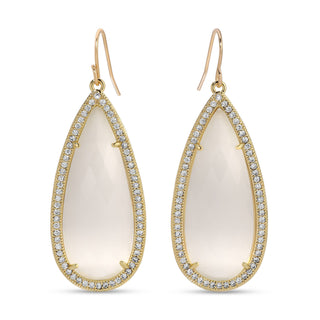Long Shimmer Stone Earrings