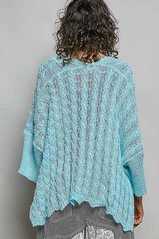 Short Sleeve Cable Acrylic Thin Sweater Cardigan