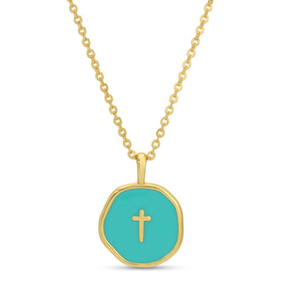 Minimal Cross Medallion Necklace