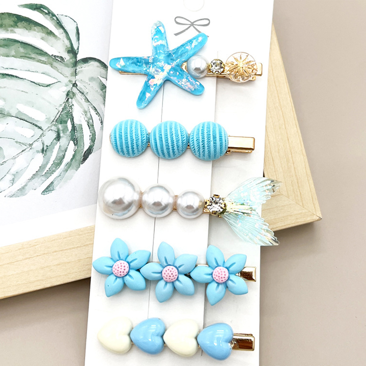 Rhinestone Pearl Hair Clip Set