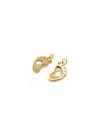 Gold Pave Baby Foot Charm