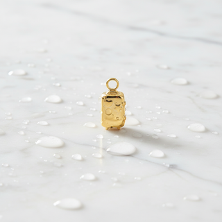 Gold Let's Travel Suitcase Charm