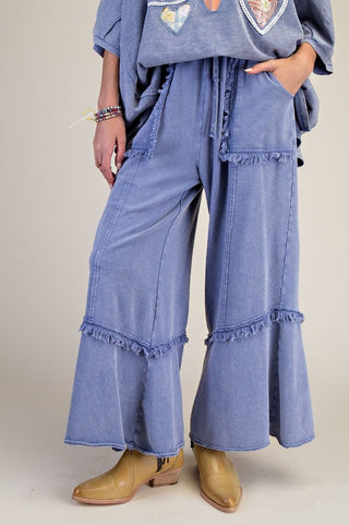 Wide Leg Washed Terry Pant