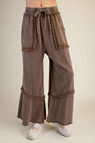 Wide Leg Washed Terry Pant