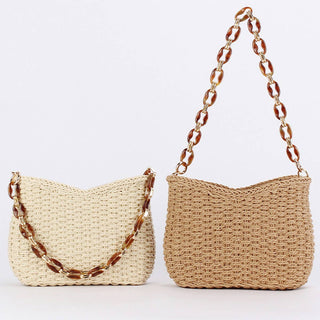 Solid Color Straw Bag