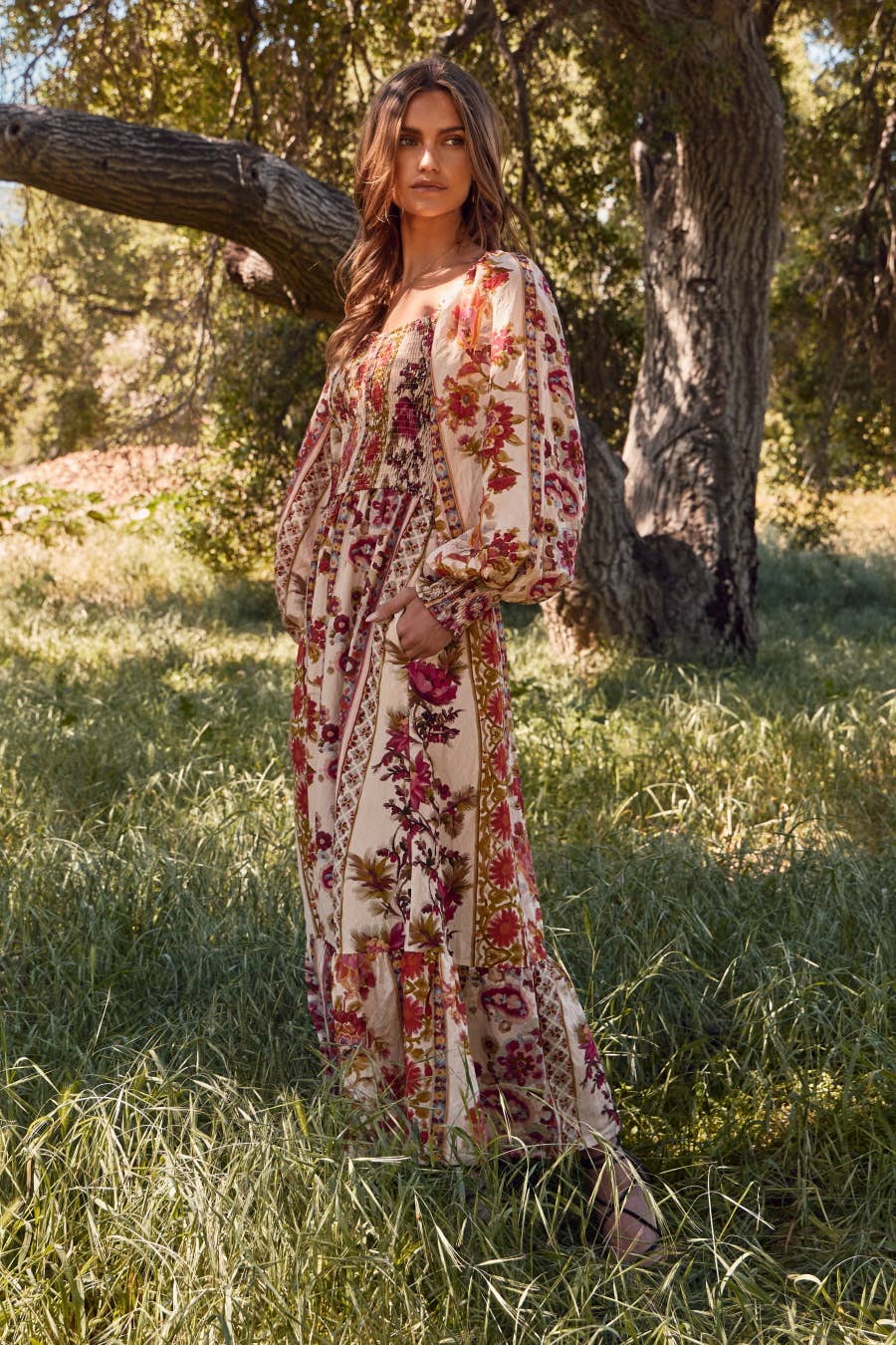 Floral Printed Bohemian Maxi Dress
