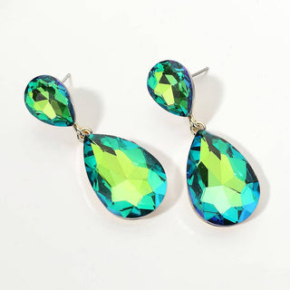 Crystal Teardrop Evening Earrings