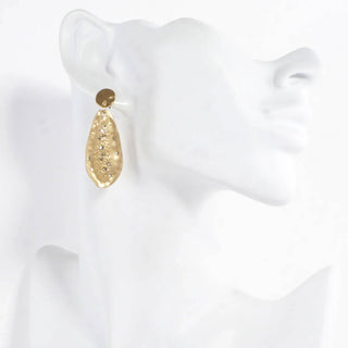 Hammered Drop Sprinkle Crystal Earrings