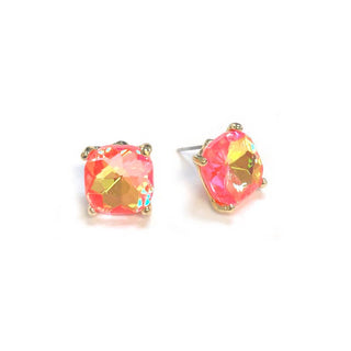 Cushion Cut Crystal Stud Earrings