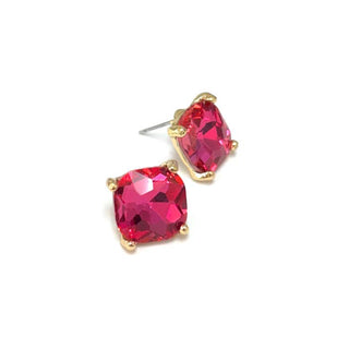 Cushion Cut Crystal Stud Earrings