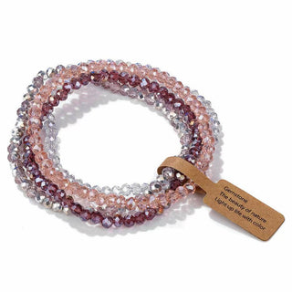 Purple Beaded Stackable Bracelet Set