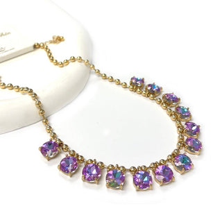 Crystal Glass Bead Dangle Necklace