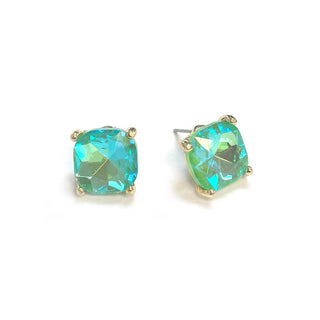 Cushion Cut Crystal Stud Earrings