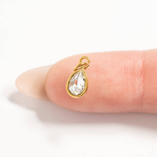 Gold Teardrop Birthstone Charm