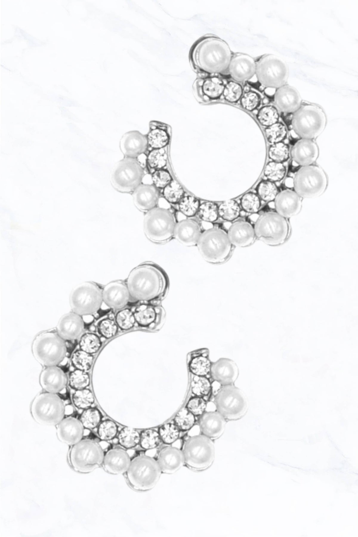 Pearl & Crystal Hoop Earrings
