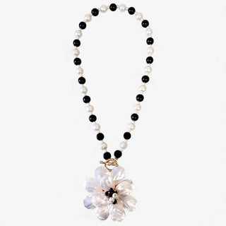 Coastal Mother of Pearl Flower Necklace