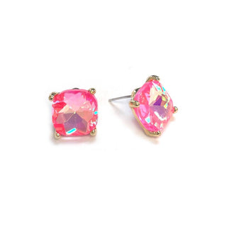 Cushion Cut Crystal Stud Earrings