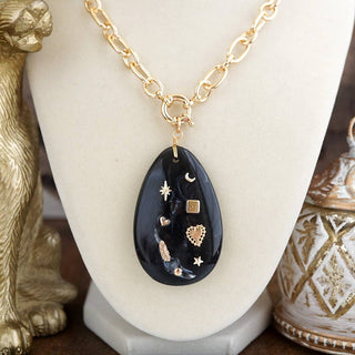 Acrylic Teardrop Charm Necklace