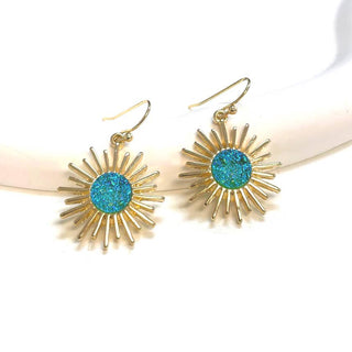 Sunburst Druzy Dangle Earrings