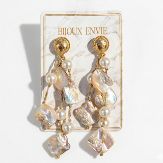 Chunky Shell & Pearl Earrings