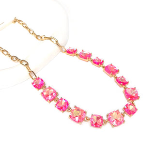 Cushion Cut Square Glass Crystal Necklace
