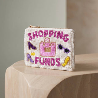 Shopping Funds Heels Beaded Coin Pouch
