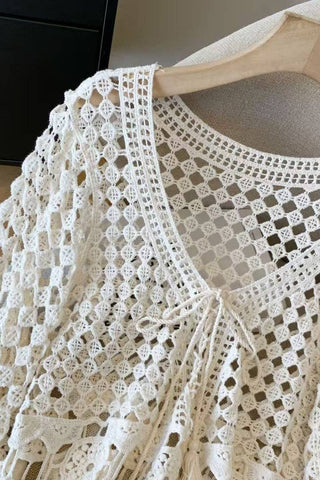 Crochet Open-Knit Blouse