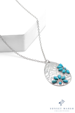 Southwest Bloom - Blue Necklace