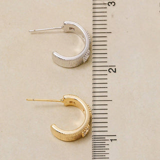 Studded CZ Wide Hoop Earrings